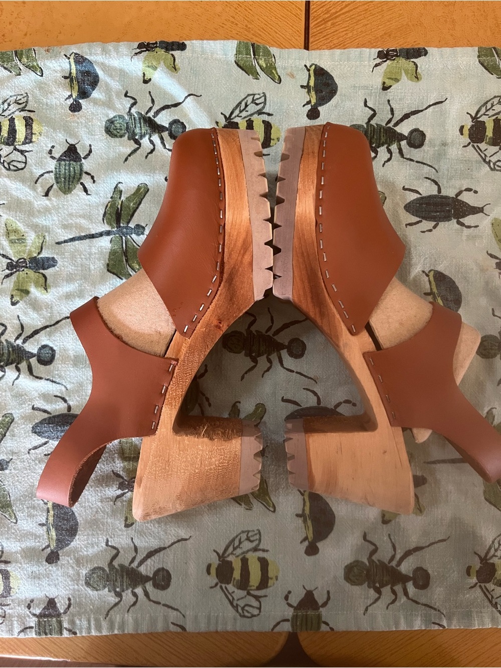 MIA Made In Europe ABBA Mary Jane Tan Leather Mary Jane Clog with Buckle Strap - Picture 7 of 11
